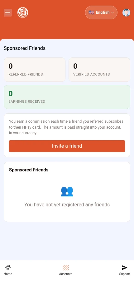 Look for: ⁨« Referred Friends »⁩. The demo account has no entries in this list.