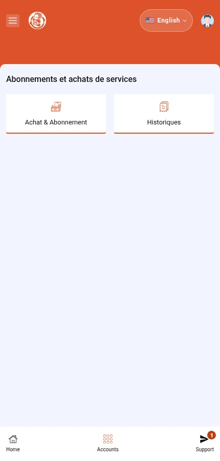 Tap ⁨« Achat & Abonnement »⁩ to choose an offer. ⁨« Historiques »⁩ opens your previous purchases.