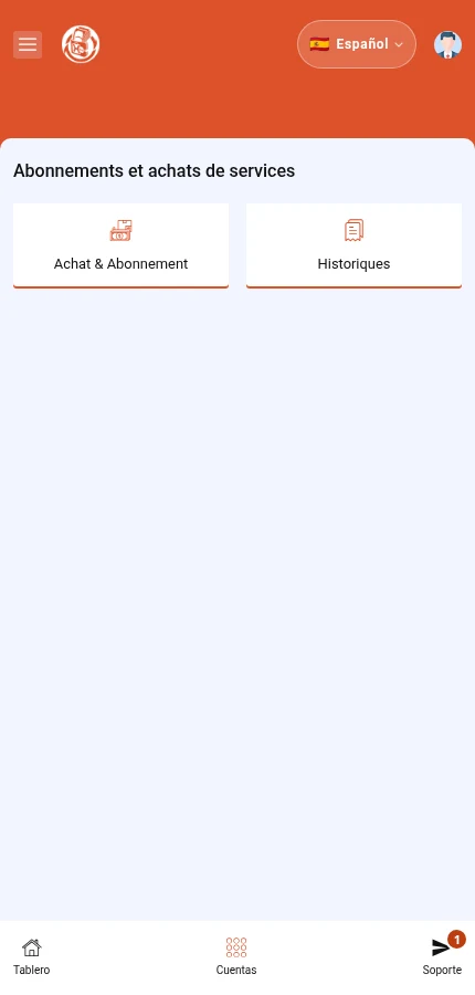 Pulse ⁨« Achat & Abonnement »⁩ para elegir una oferta. ⁨« Historiques »⁩ abre sus compras anteriores.