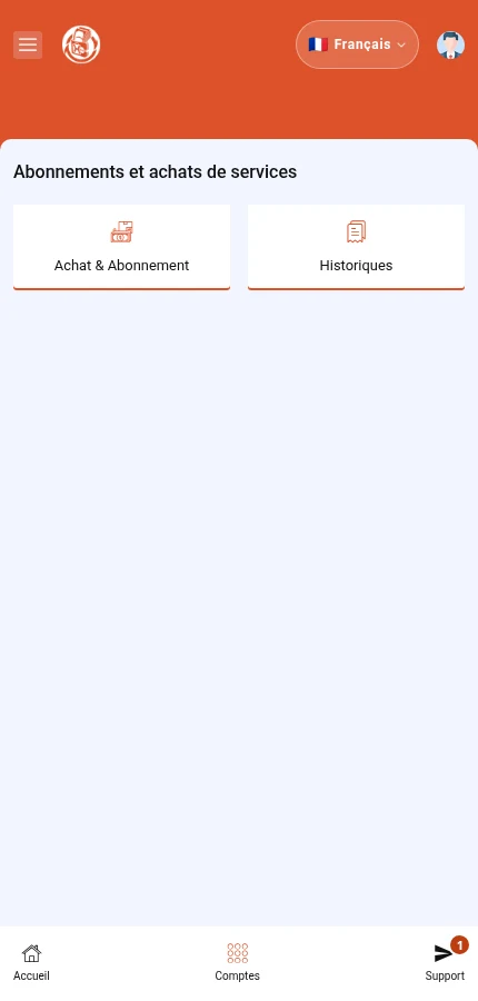 Touchez ⁨« Achat & Abonnement »⁩ pour choisir une offre. ⁨« Historiques »⁩ ouvre la liste de vos achats déjà effectués.